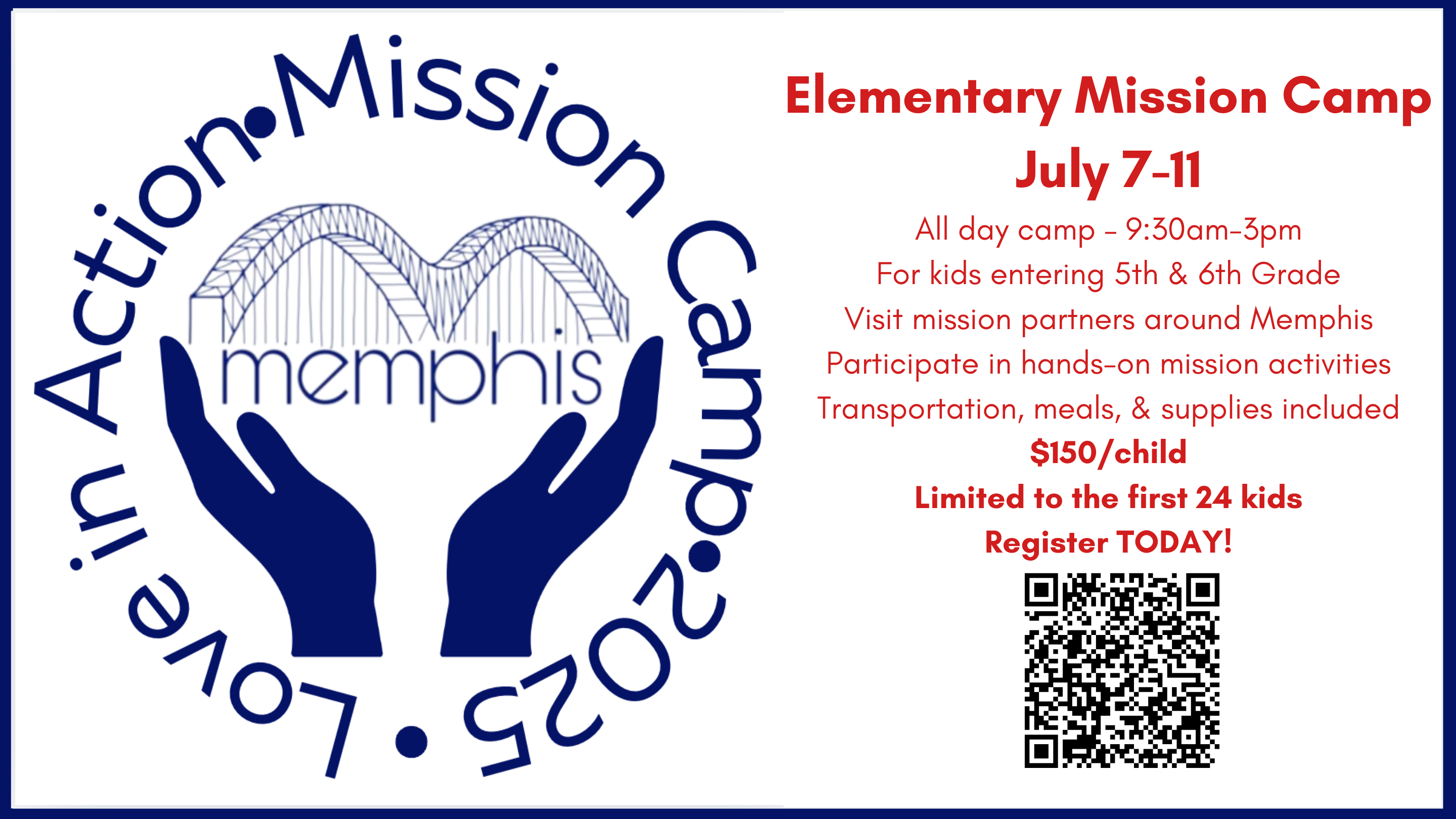 Elementary Mission Camp – July 7-11, 2025