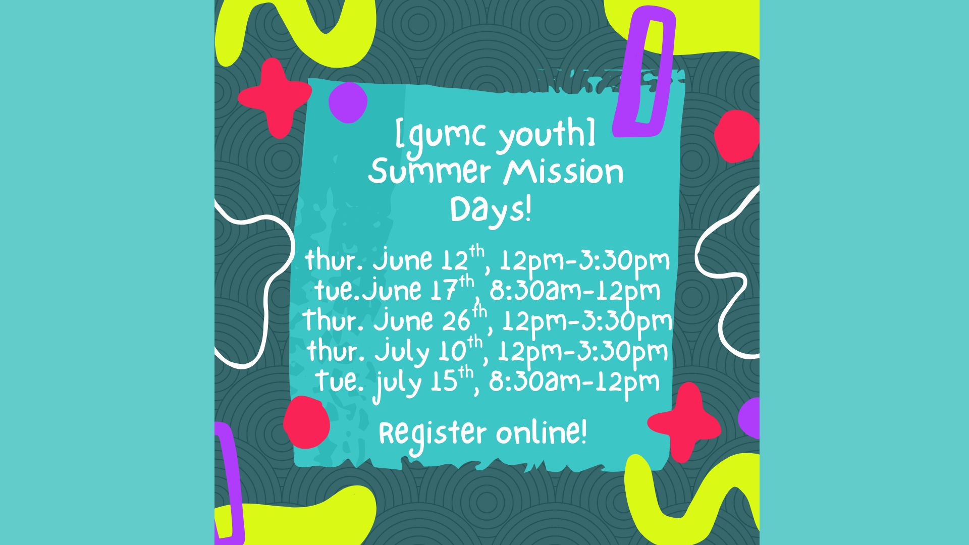 [gumc youth] Summer Mission Days!