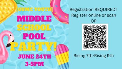 [gumc youth] Middle School Pool Party!