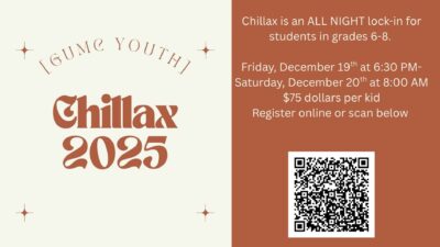 2025 Chillax Middle School Lock-in