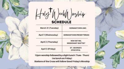 Holy Week Worship Schedule