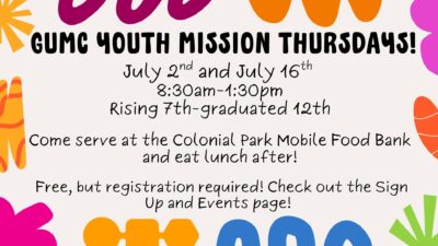 GUMC Youth Mission Thursdays!