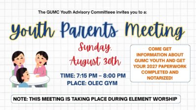 GUMC Youth Parents Meeting!