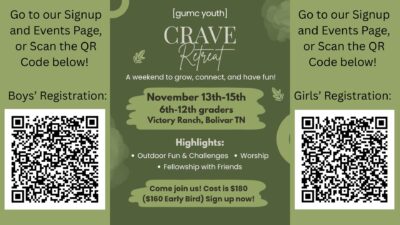 [gumc youth] Crave Retreat!